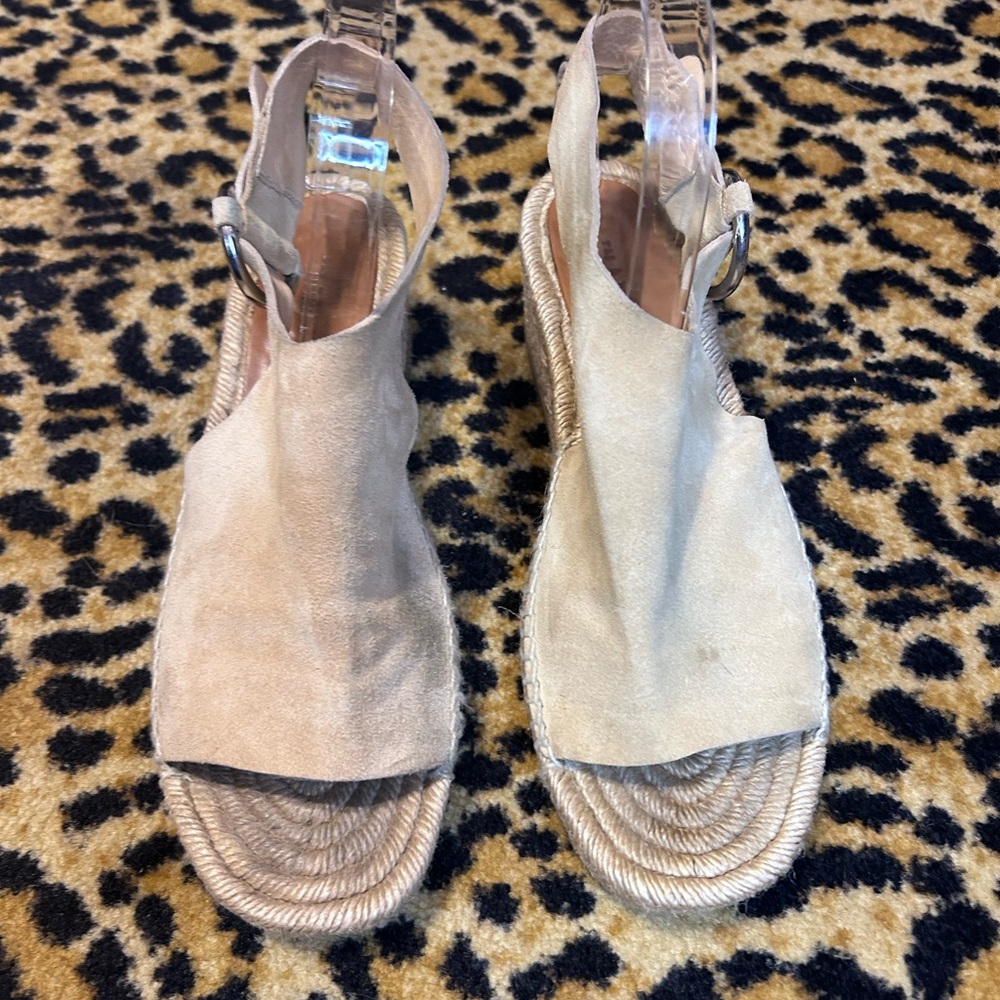 Rag & Bone Calla Suede Wedge Espadrille Sandal Size 39 US 9 - Picture 3 of 10